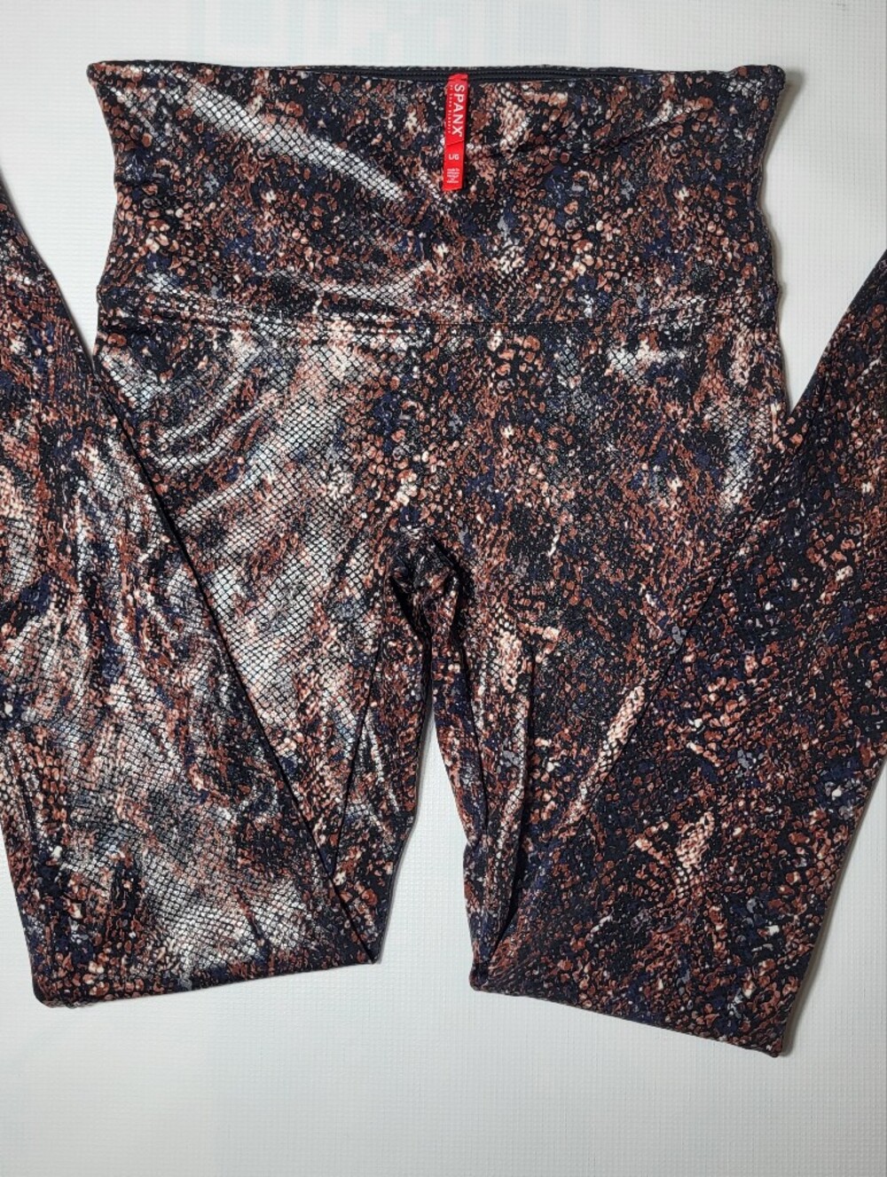SPANX Faux Leather Snakeskin High-Rise Leggings Womens Large Night Out Leggings